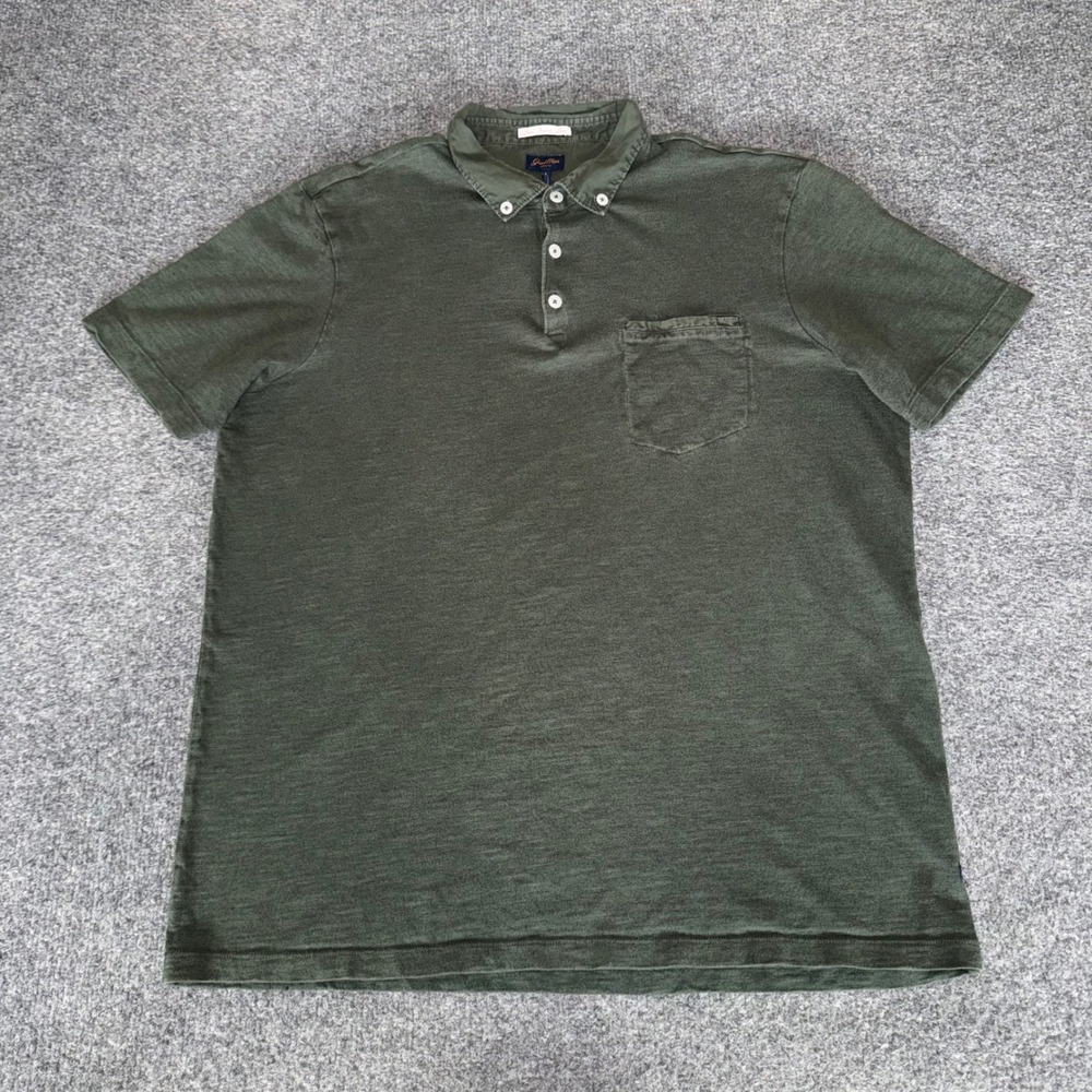 Good Man Brand Mens Olive Green‎ Cotton Short Sleeve Pocket Polo Shirt Large